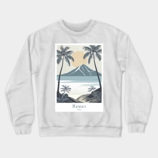 Vintage Hawaii Travel Poster Crewneck Sweatshirt